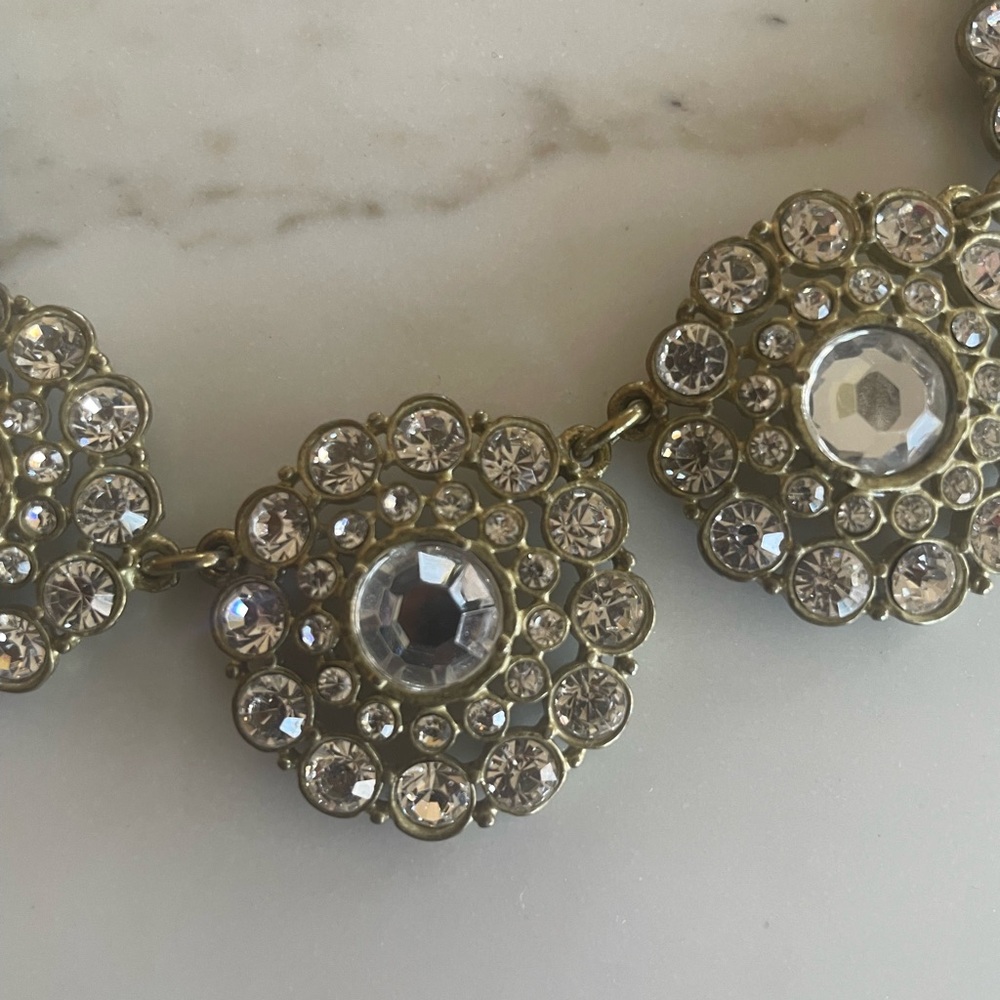 EVERYTHING MUST GO! J. Crew Silver Necklace with Crystal Accents - Picture 2 of 2
